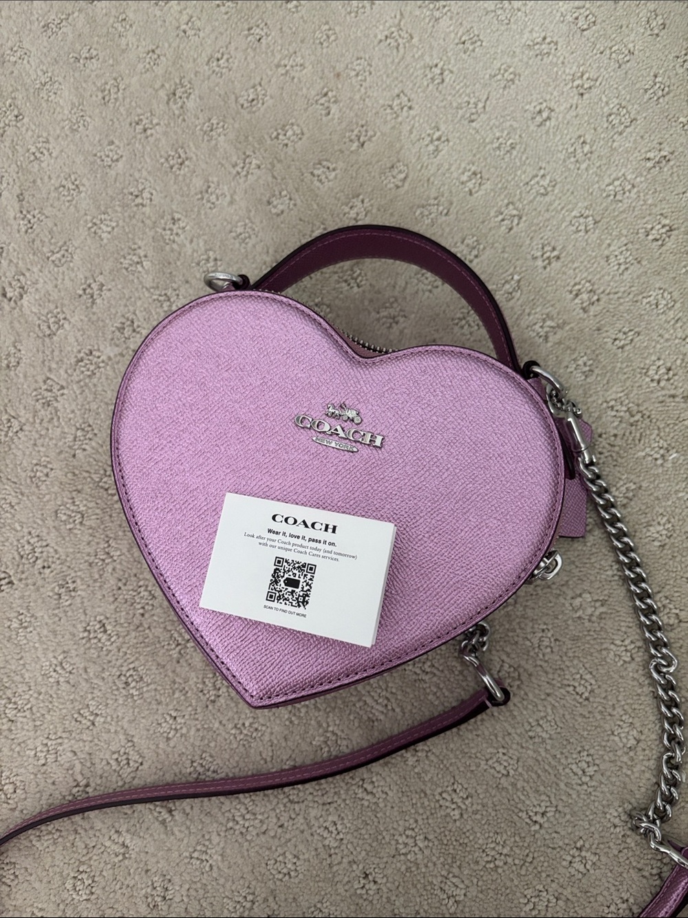 COACH Lilac/Purple Heart Crossbody Bag - Picture 2 of 6